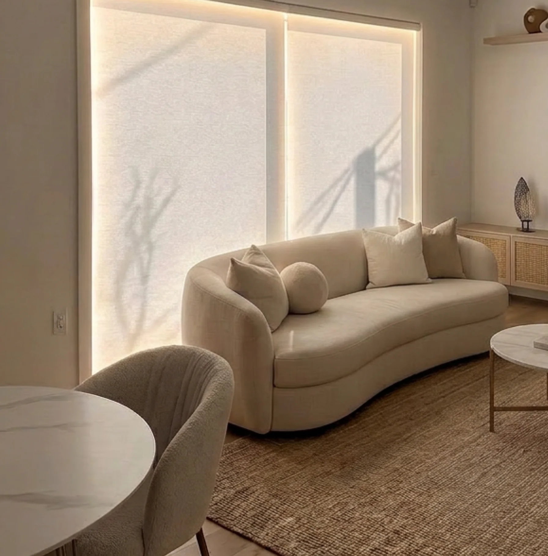 Cozy living room with natural light