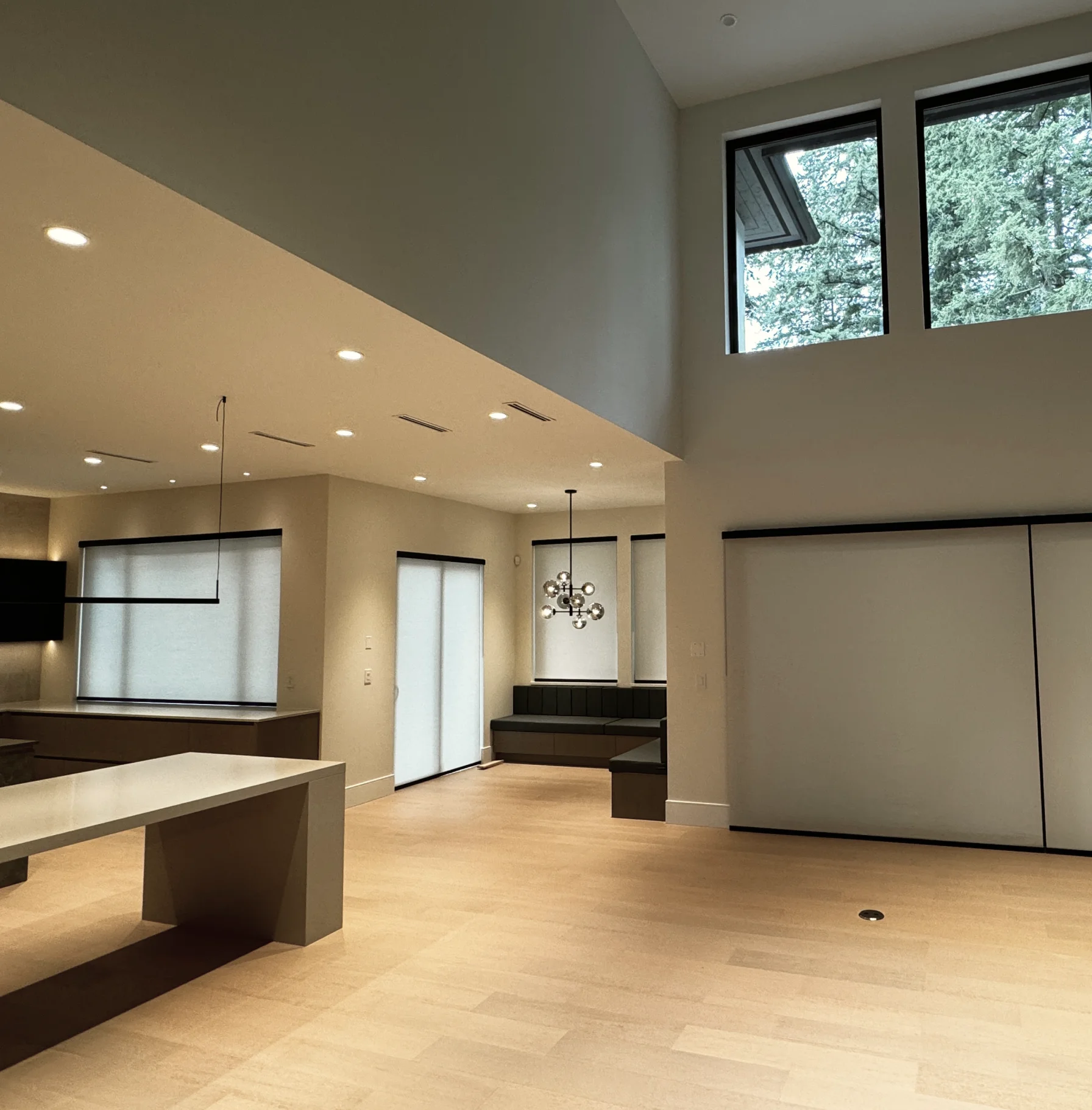 Modern interior with large windows