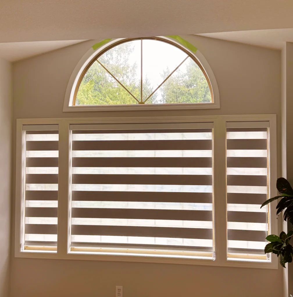 Modern window with zebra blinds