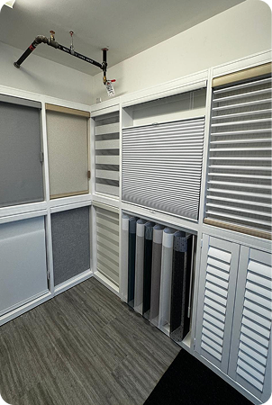 Display of various window coverings