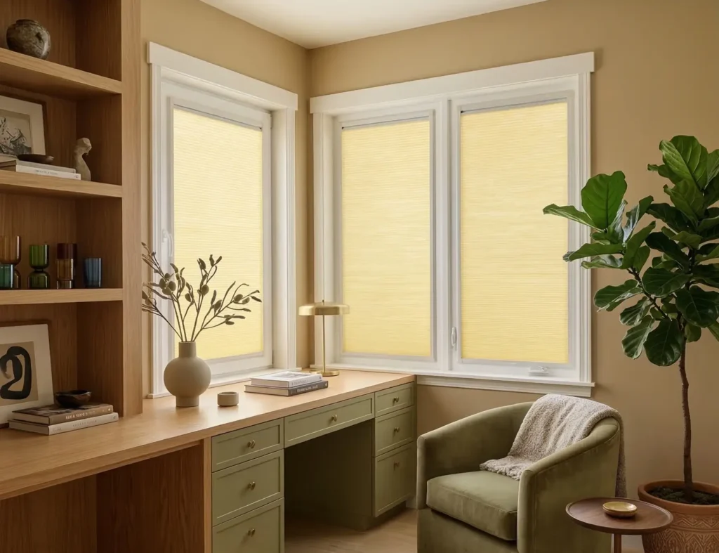 Cozy workspace with natural light